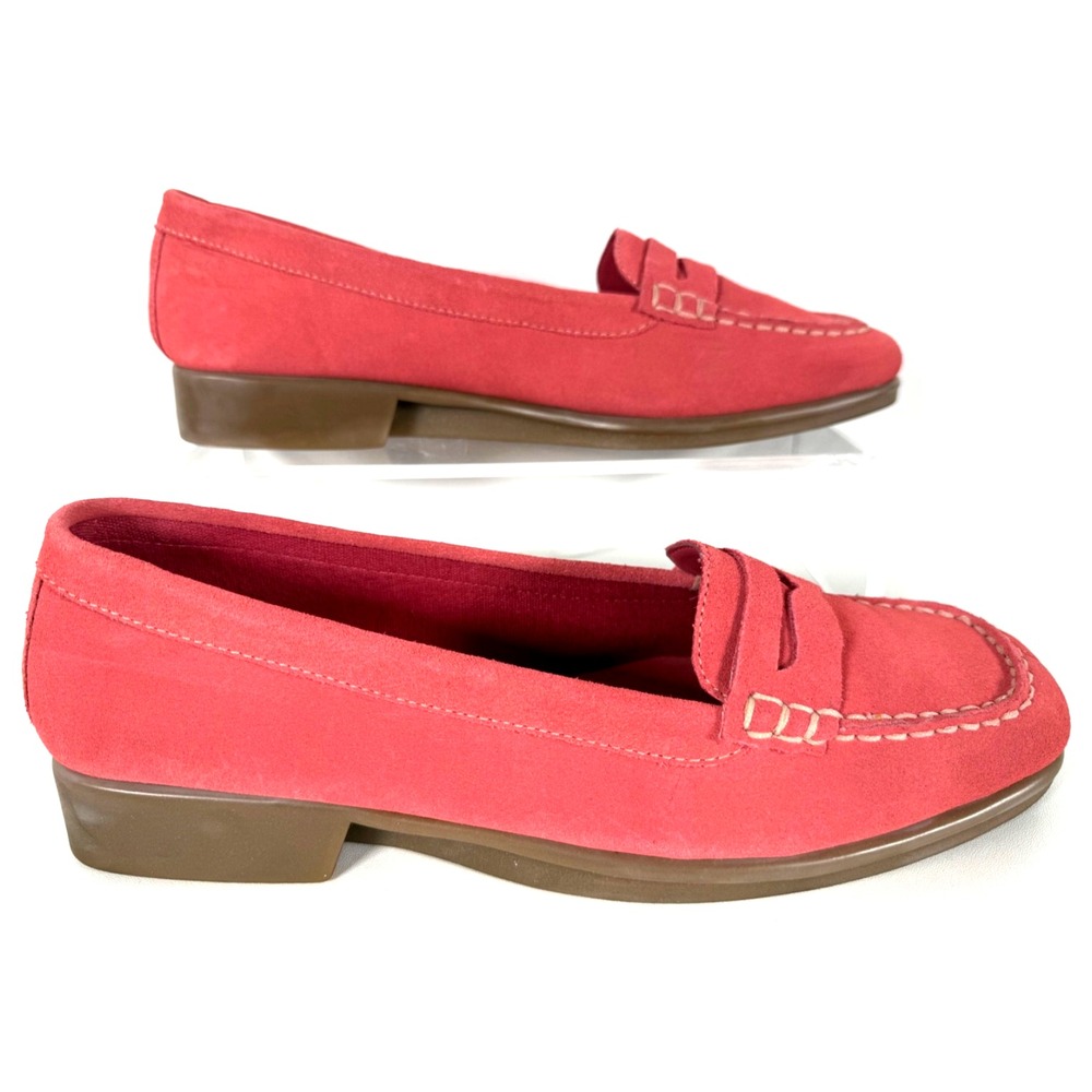 Aerosoles Seam Party Watermelon Suede Loafers Womens Size 11B w/Box - Picture 4 of 12